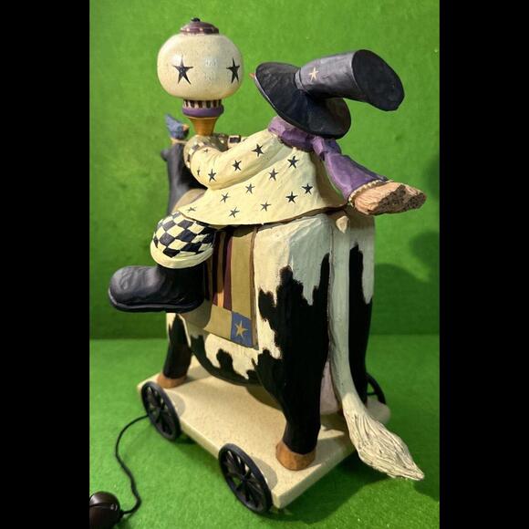 Williraye Folk Art ~ SNOWMAN ON COW Pull Toy ~ WW2390 Dreaming of Christmas - Picture 9 of 9